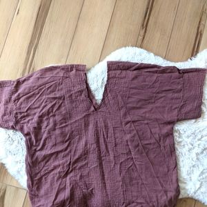 Burgundy cotton boho shirt